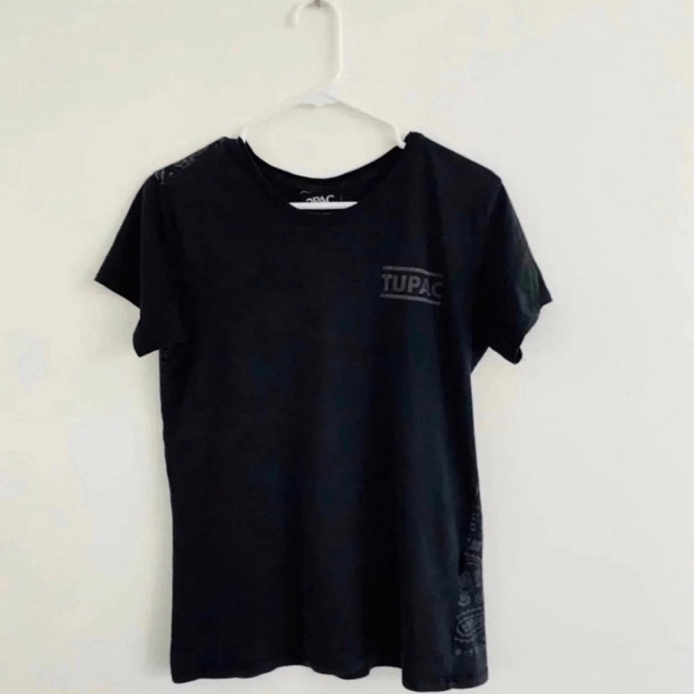 2Pac 2017 Gray Wash Paisley Logo Tee Small